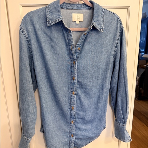 Dynamite Light Blue Denim Button-Down Shirt - Picture 5 of 7